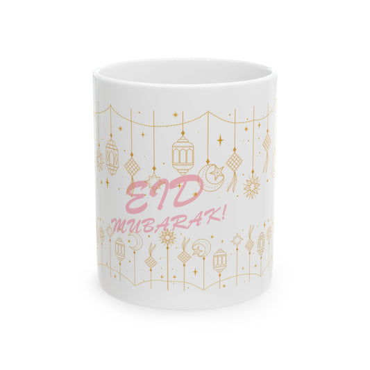 Eid Mubarak Keramiktasse Weiß